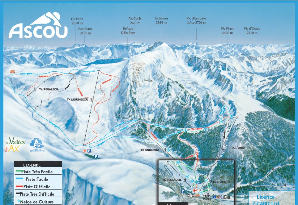 Plan des pistes Ascou